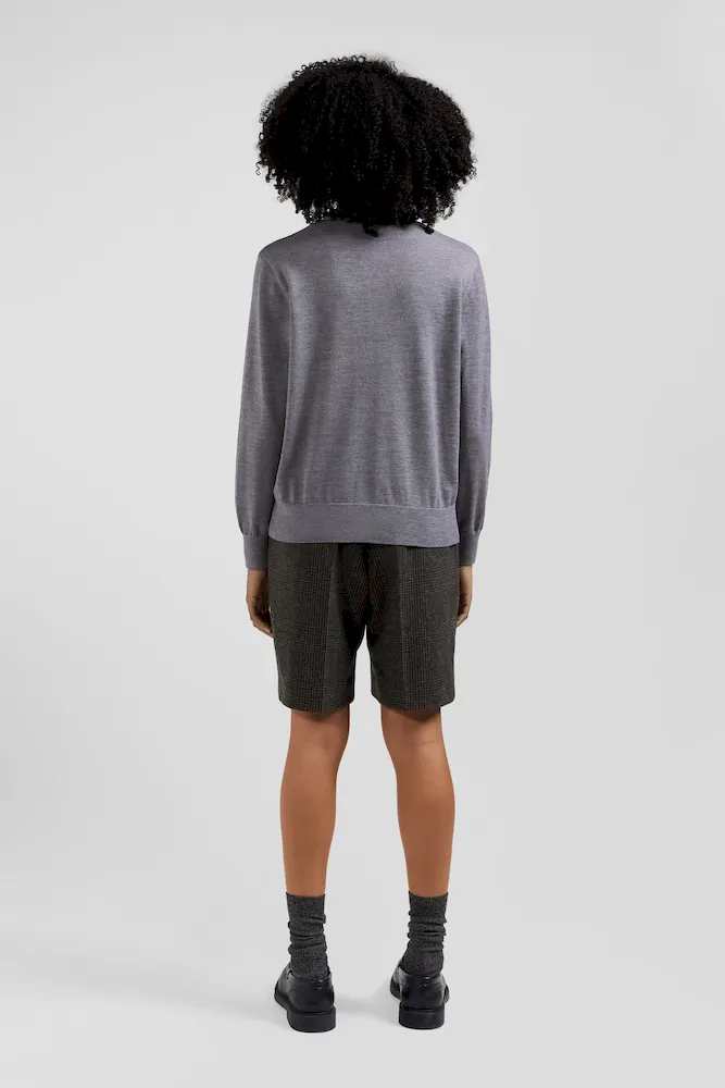 Pull femme col maillot en laine gris chiné coupe Regular – Bild 6