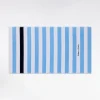 Drap de plage rayé en coton éponge ciel