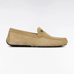 Mocassins en cuir suédé beige