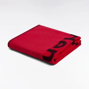 Alternative view of Drap de plage en coton éponge fuchsia jacquard Eden Park noir