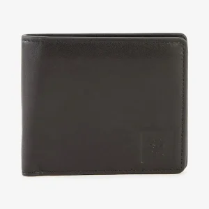 Portefeuille format italien en cuir noir