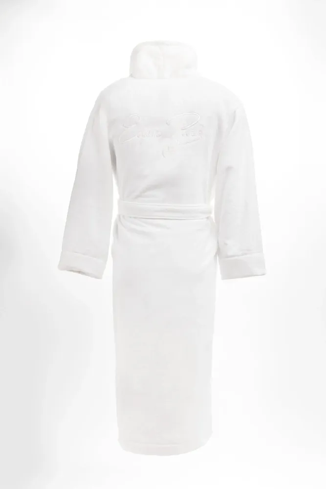 Peignoir en coton éponge blanc brodé – Bild 3