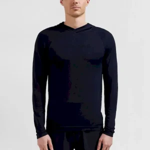 Alternative view of Sweatshirt à capuche à manches cerclées bleu marine