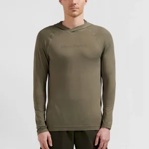 Alternative view of Sweatshirt à capuche à manches cerclées kaki