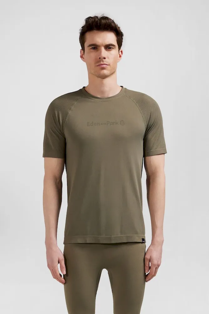 T-shirt De Sport Manches Courtes à Détails Cerclés Kaki