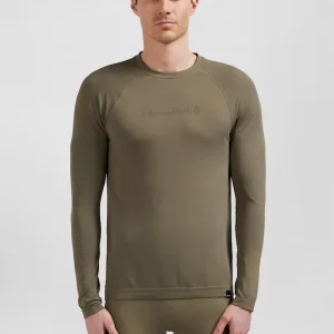 Alternative view of T-shirt de sport manches longues à détails cerclés kaki