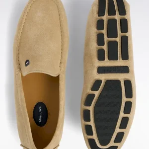 Alternative view of Mocassins en cuir suédé beige