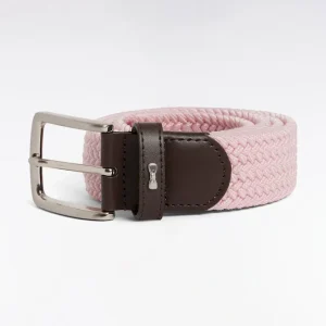 Ceinture textile élastiquée rose
