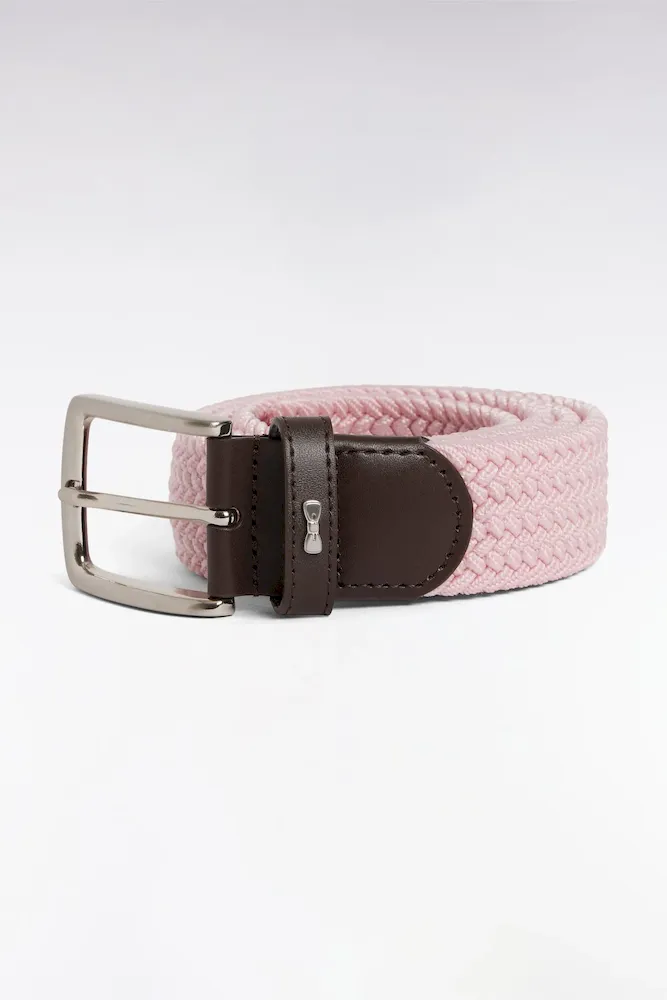 Ceinture textile élastiquée rose