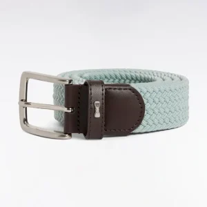 Ceinture textile élastiquée vert d'eau