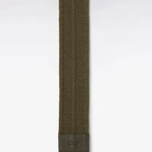 Alternative view of Ceinture en cuir et textile kaki à boucle nœud papillon