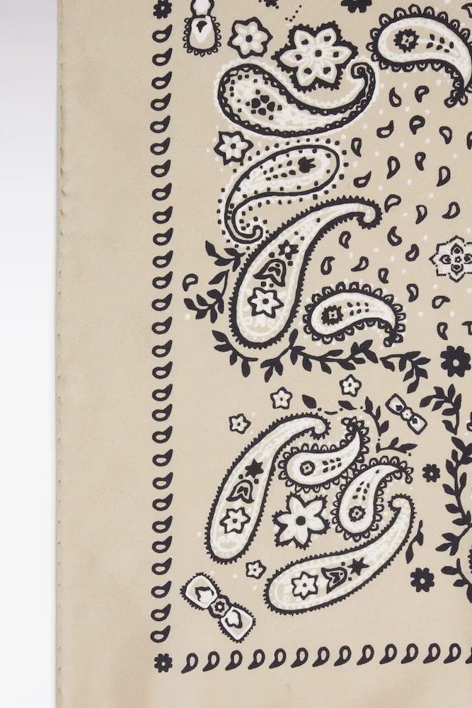 Bandana En Twill De Soie Beige