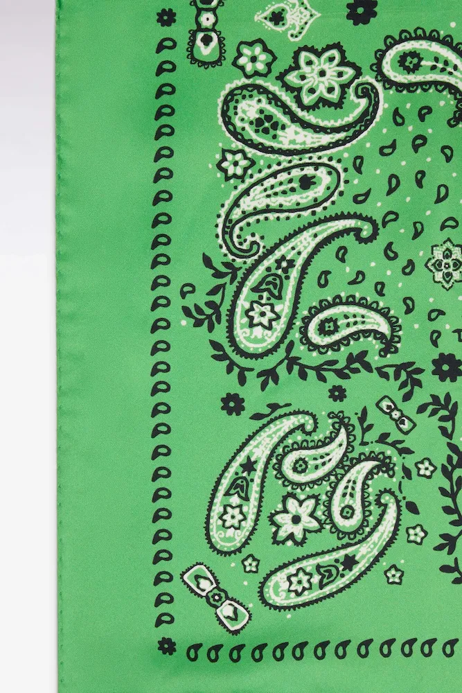 Bandana En Twill De Soie Vert