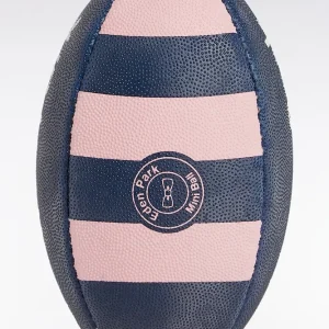 Alternative view of Ballon de rugby en caoutchouc lisse marine et rose