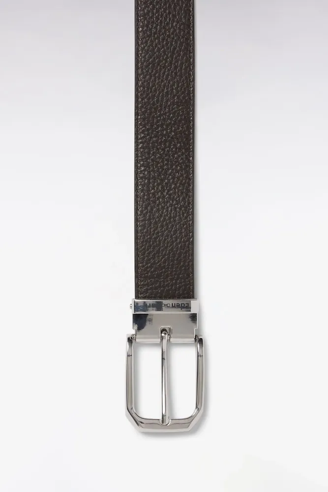 Ceinture Réversible En Cuir Marron