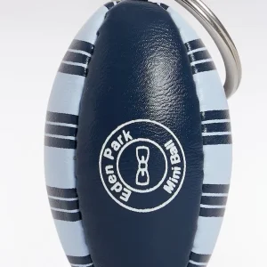 Alternative view of Porte-clés ballon de rugby à rayures ciel et marine