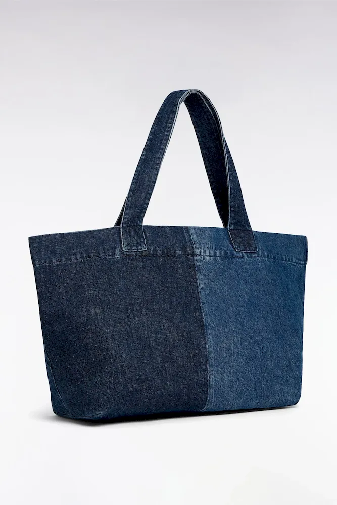 Sac cabas en denim bicolore – Bild 2
