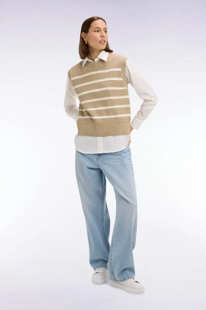 Jean en denim bleached coupe droite et large