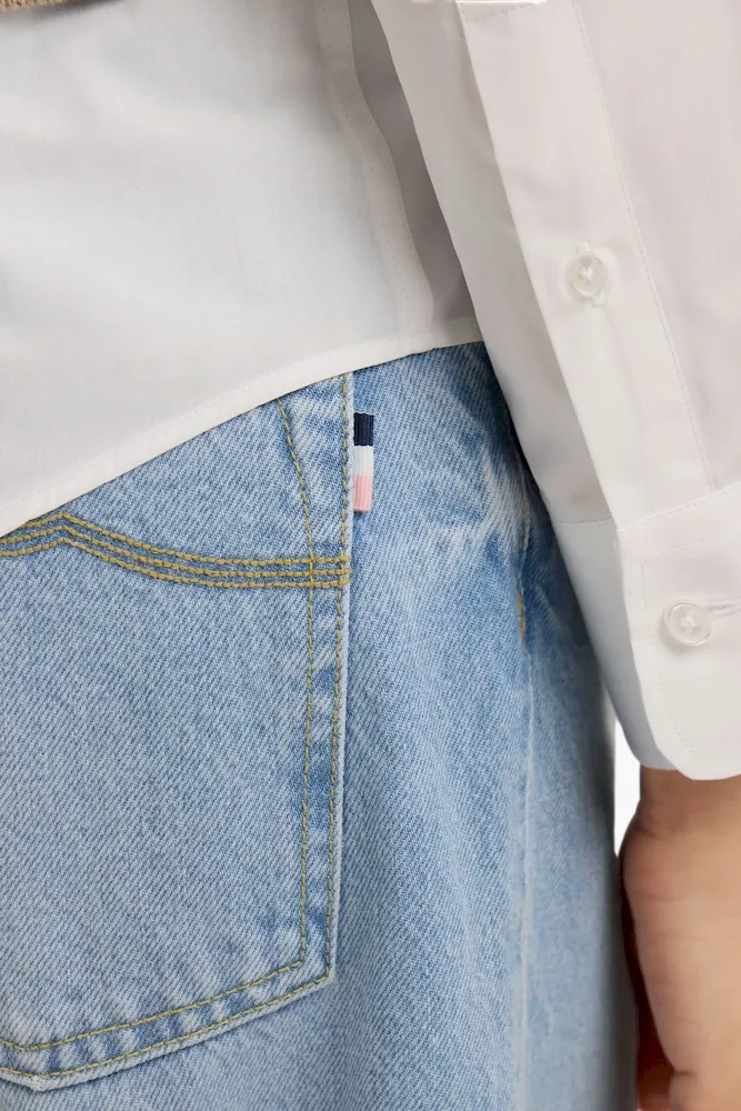 Jean en denim bleached coupe droite et large – Bild 4