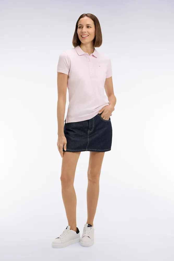 Jupe courte droite en denim brut