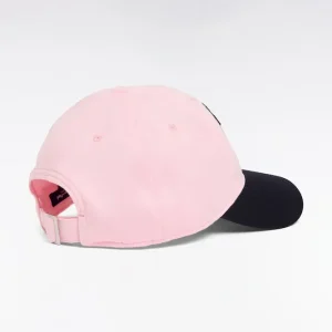 Alternative view of Casquette en coton bimatière rose et marine brodée