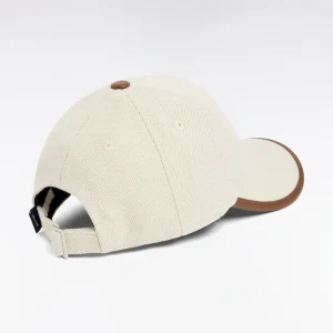 Alternative view of Casquette écru à passepoil marron