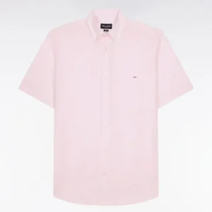 Alternative view of Chemise à manches courtes en coton jacquard rose