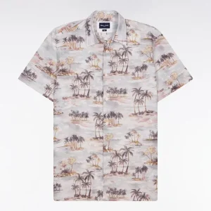 Alternative view of Chemise hawaïenne à manches courtes en coton imprimé coupe slim