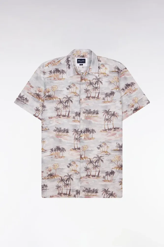 Chemise hawaïenne à manches courtes en coton imprimé coupe slim – Bild 2