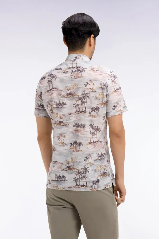 Chemise hawaïenne à manches courtes en coton imprimé coupe slim – Bild 5