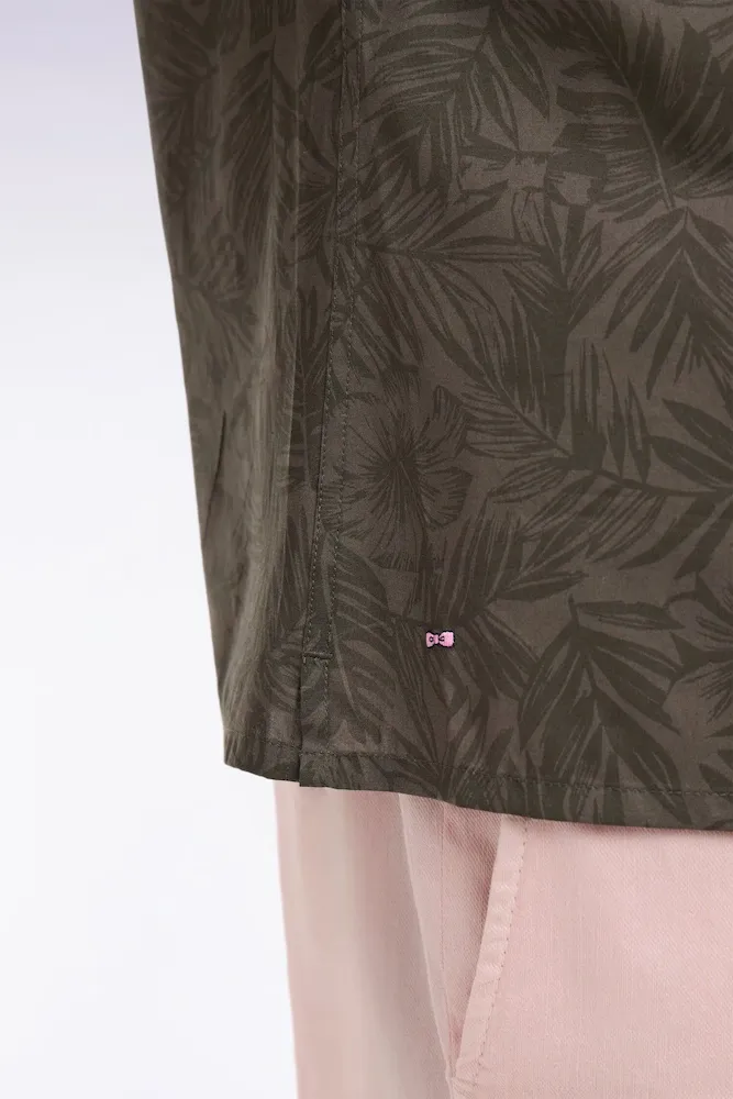 Chemise à manches courtes en coton Pima kaki imprimé végétal – Bild 4