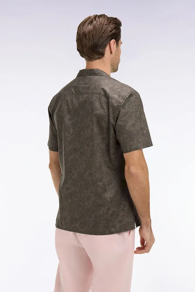 Chemise à manches courtes en coton Pima kaki imprimé végétal – Bild 5