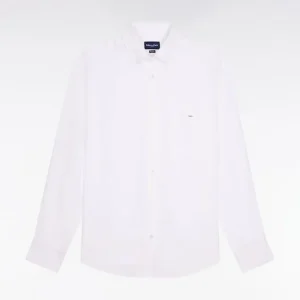 Alternative view of Chemise droite en lin blanc