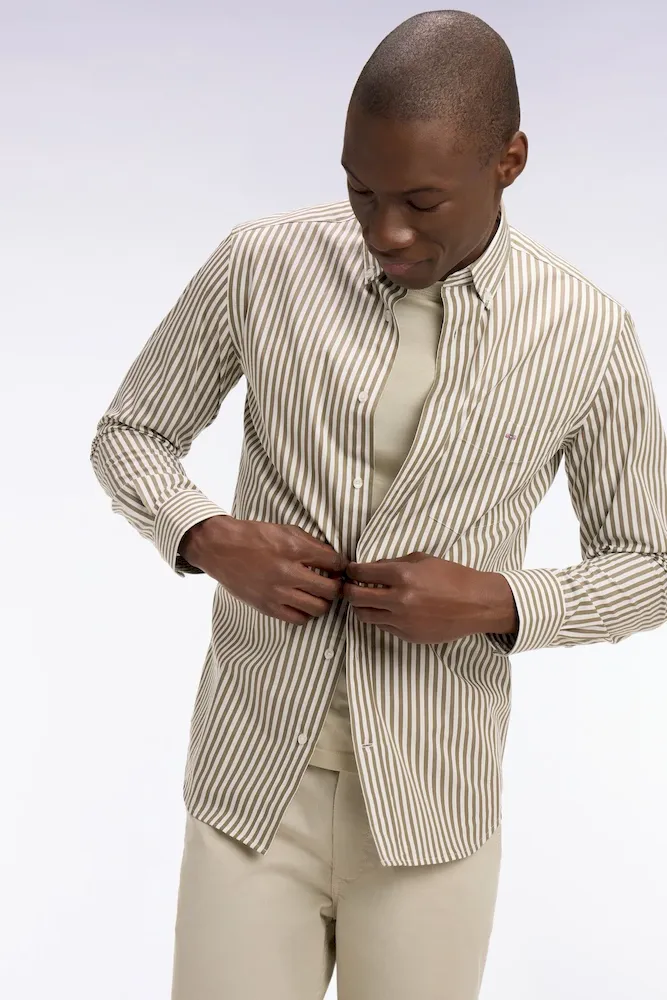 Chemise en coton ciel à rayures bâtons