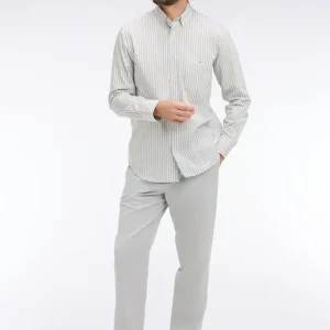 Chemise en coton ciel à rayures bâtons