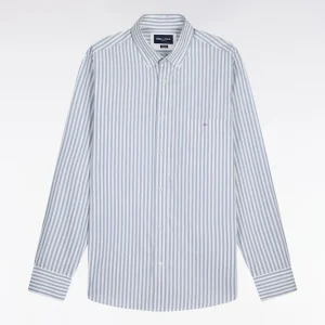 Alternative view of Chemise en coton bleu à rayures bâtons