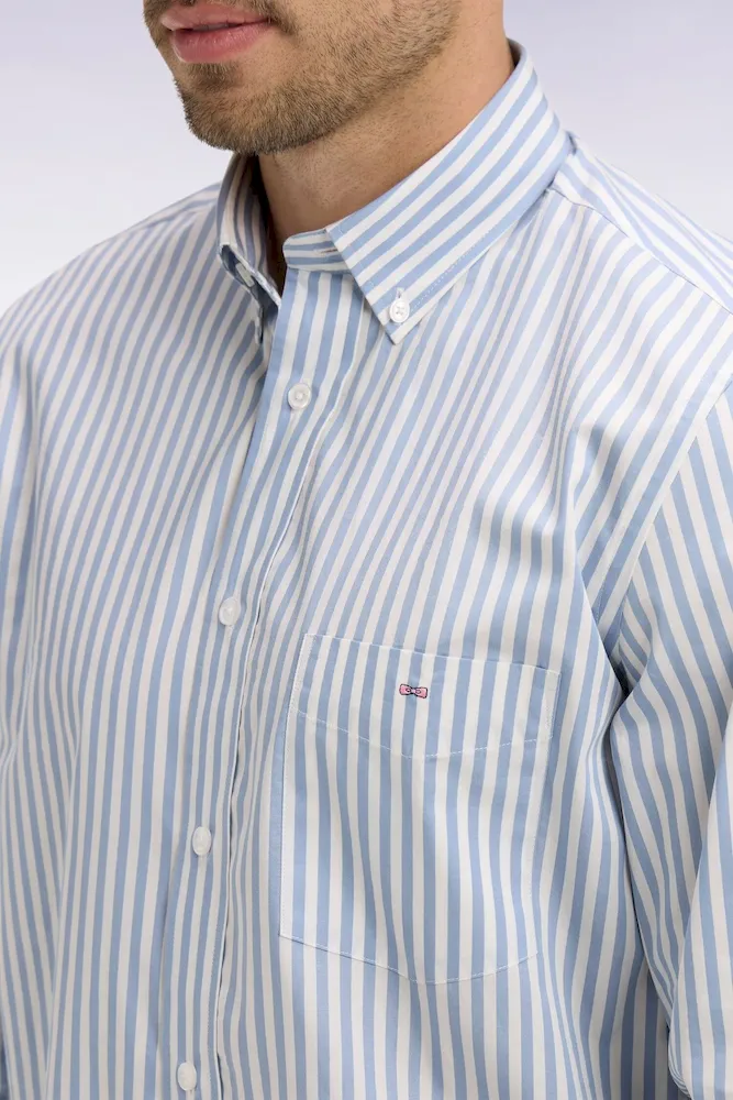 Chemise en coton bleu à rayures bâtons – Bild 4