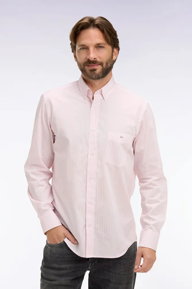 Chemise en coton rose à rayures bâtons – Bild 3