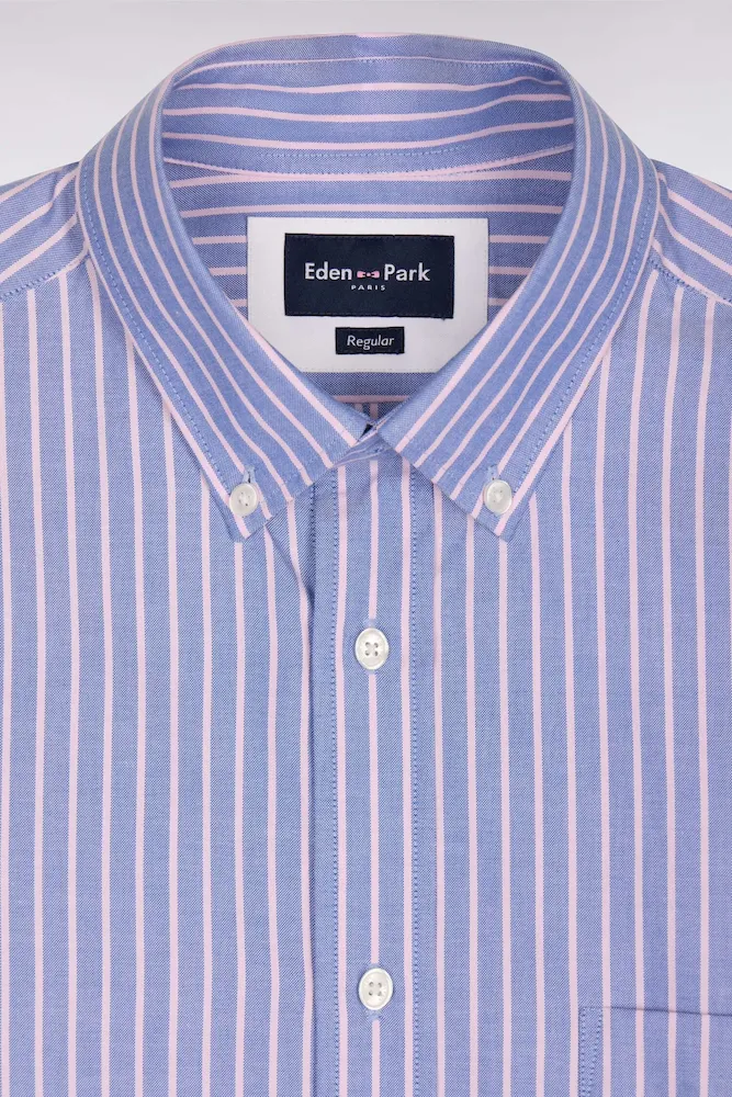 Chemise en coton pinpoint à rayures roses coupe regular – Bild 6