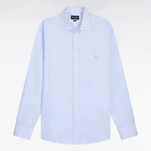 Alternative view of Chemise en coton dobby à rayures ciel coupe regular