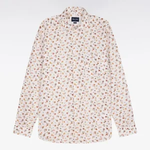 Alternative view of Chemise en popeline de coton imprimé floral orange coupe slim