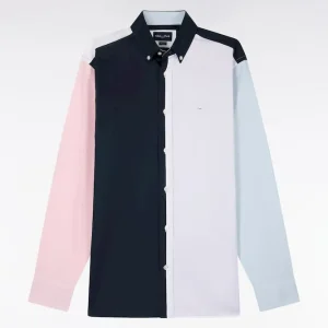 Alternative view of Chemise en coton colorblock coupe regular