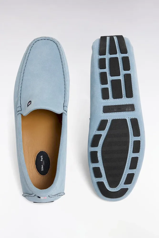 Mocassins En Cuir Suédé Ciel