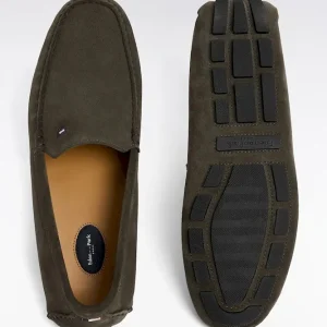 Alternative view of Mocassins en cuir suédé gris foncé