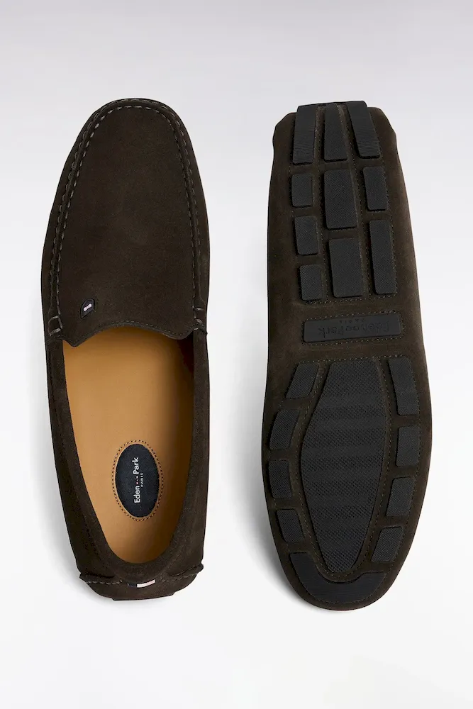 Mocassins En Cuir Suédé Marron