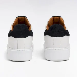 Alternative view of Baskets en cuir grainé blanc