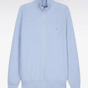 Alternative view of Cardigan zippé en coton ciel