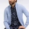 Cardigan zippé en coton ciel