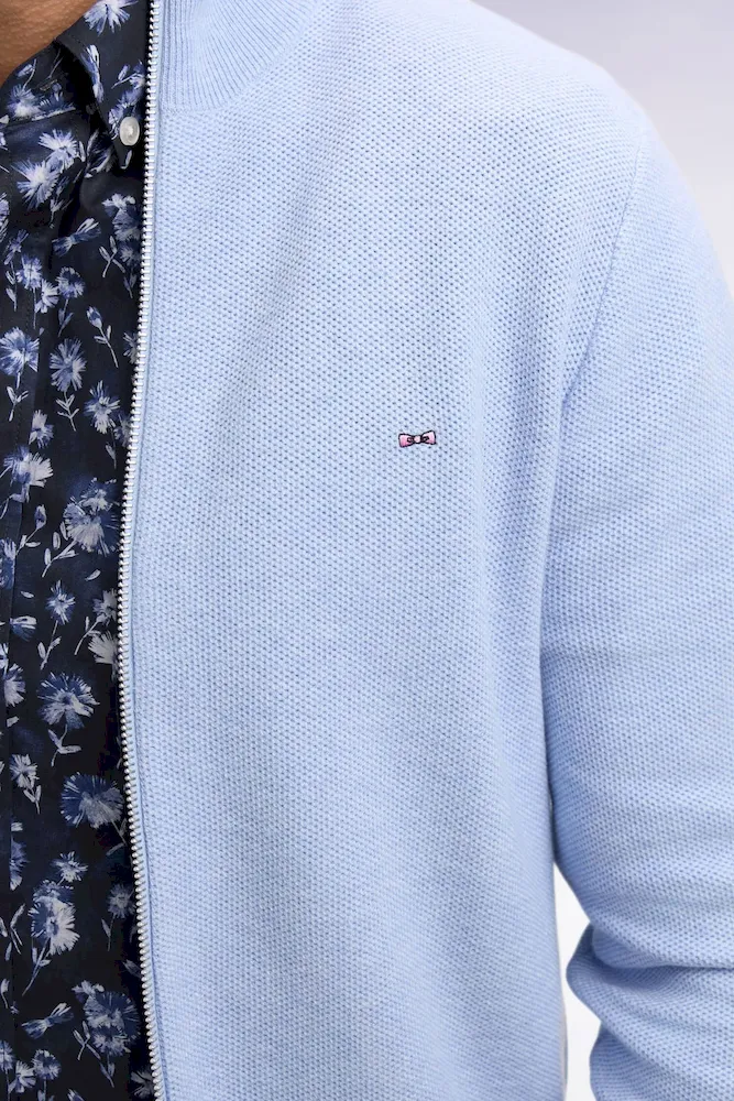 Cardigan zippé en coton ciel – Bild 4