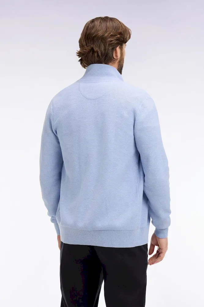 Cardigan zippé en coton ciel – Bild 5